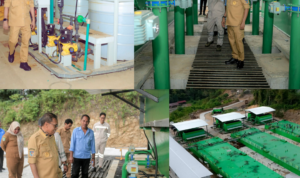 Bupati Ikram M Sangadji meninjau progres pembangunan Water Treatment Plan (WTP) di KM 3, Desa Fidi Jaya, Kecamatan Weda. (Foto: Dok. Ist)