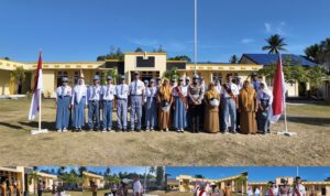 Kasat Lantas Polres Halteng melantik anggota PKS SMA Negeri 8 Halteng. (Foto: Dok. Ist)